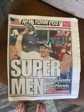 New York Post 2/4/2008 Giants beat Patriots in Super Bowl XLII